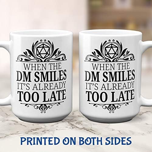 DND Coffee Caneca para Dungeons and Dragons Party Dungeon Master, quando o DM sorri já é tarde demais