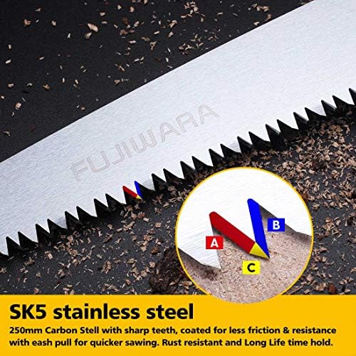Fujiwara dobramento de poda de serra de 8 polegadas Blade, aço SK-5 de qualidade com dentes afiados para galhos de madeira, corte de