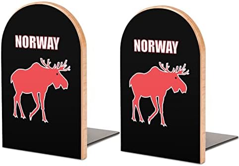 Livro decorativo da Noruega Elk termina em madeira não esquiadores