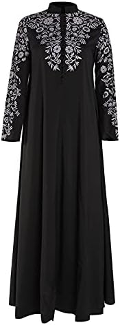 Vestido Mobctg Plus Size para mulheres, Mulheres Vestido Muçulmano Kaftan Árabe Jilbab Abaya Islâmico Costura Maxi Dress,