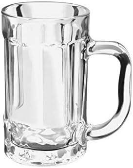 TREO de Milton Roarr Cool Glass Cerveja caneca de 2, 405 ml cada, transparente | Sirva uísque | Vinho | Suco | Mocktail | Coquetel | Vidro para beber com alça | Lavagem de louça Segura