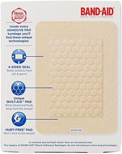Band-Aid® Brand Tru-Stay ™ Grandes Bandagens adesivas, 10 contagem