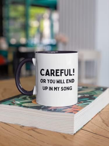 Caneca de café com compositores, cuidadoso ou você vai acabar na minha música, presente engraçado para compositores, copo de café