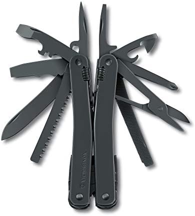 Victorinox Swiss Tool Spirit XBS Swiss Army Pocket Knife, grande, multi -ferramenta, 27 funções, estojo, cinza