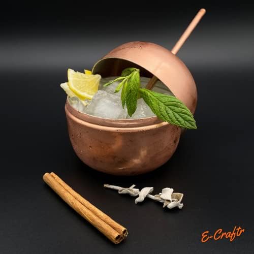 Caneca de coquetel da Apple e-Craftr | Apple Cocktail Copper Caneca | Copo de coquetel | 8 oz | Design original | Trabalho especializado | Palha de cobre |