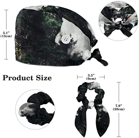 Panda Animal Working Cap com botão e banda de moletom, bandagem elástica ajustável Chapéus para mulheres e homens