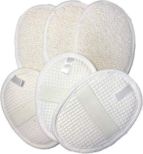 6 PCs/Conjunto 4,3 × 5,7 Esfoliação natural Faca Body Pad Loofah Sponge Brush Facial - Spurbro de chuveiro - Spa de banho corporal para