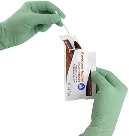 Swabsticks de iodo Poveidona Dynarex, anti -sépticos convenientes para garantir a preparação da pele, marrom, 1 caixa