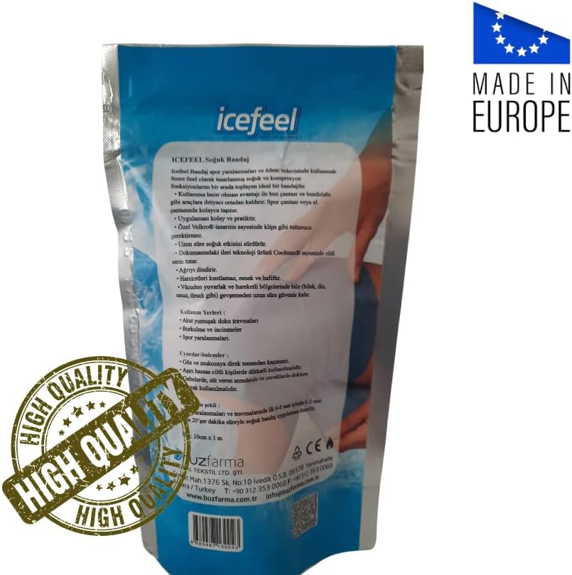 Orthozone IceFeel Bandrage elástica de bandagem para atletas, campistas, adultos e crianças para dor, entorse, inchaço
