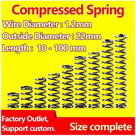 Máquinas de brinquedo Substituição Compressão da mola de primavera Spring Release Spring Retorno Fio de mola Diâmetro de 1,2 mm, diâmetro externo 22mm)