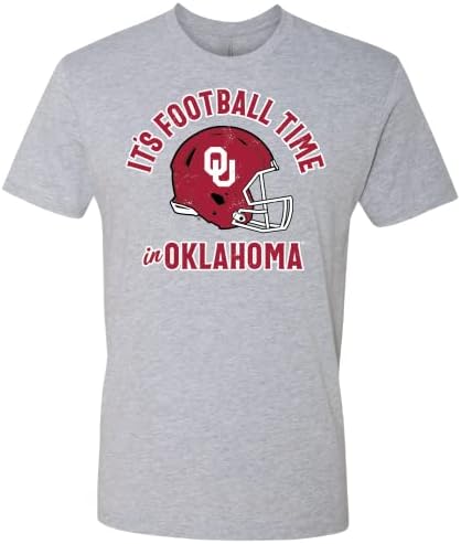 T-shirt de algodão Oklahoma Sooners de Red & West NCAA Sooners com logotipo vintage