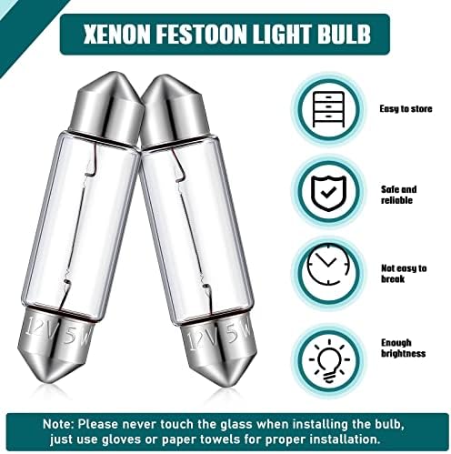 20 peças xenon feston lâmpada lâmpada clara de ponta bulb bulb bulb bulb 12v padrão miniatura 6411 lâmpada para mantol,