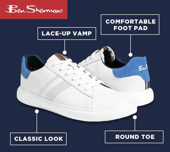 Ben Sherman Hardie Dress Tennis Shoes para homens - tênis de moda masculina - sapatos casuais leves, visual clássico com sapato de pé confortável para sapatos diários