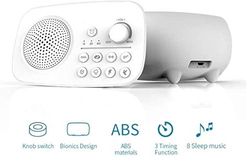 Qiyuds Máquina de som de ruído branco, terapia portátil de sono para casa, escritório, bebê e viagens, tecnologias de som adaptável Máquina de som de ruído branco de alta fidelidade com 8 sons exclusivos e temporizador de sono