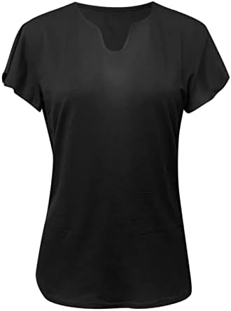 Camisas de compressão de manga comprida para mulheres tops casuais de feminino v Blusa de camisetas casuais de pétalas de pétalas pescoço de pescoço
