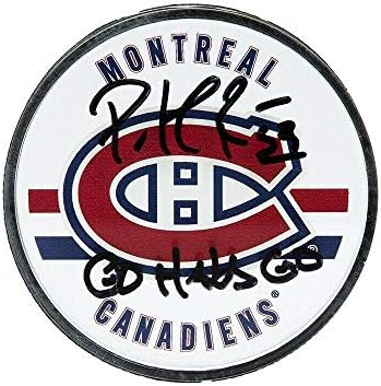 Patrick Roy assinou um acrílico autografado Puck Montreal Canadiens Go Habs Go Uda - Pucks de NHL autografados