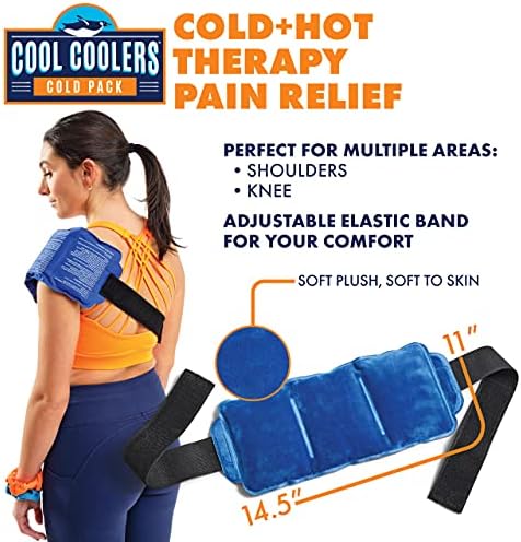 Refrigeradores frios Pacote de gel de terapia quente e fria flexível para joelho, pescoço e ombros, 14 x6 & 6 x4, compressa fria