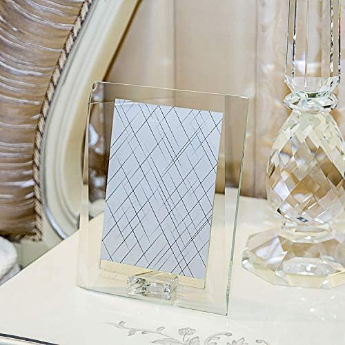 Donoucls 4 x 6 moldura de imagem de cristal com moldura decorativa em caixa de presente para presente de casamento em casa