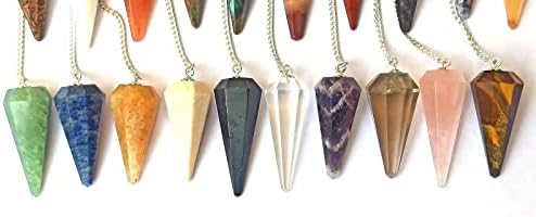 Lot de 20 peças de gemos de gemas pêndulos de gemas moda meditação poderosa sucesso psíquico presente fengshui prosperidade em saúde