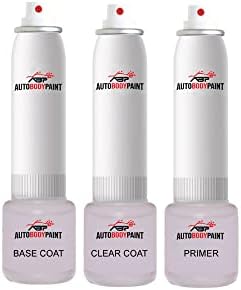 ABP Touch Up Basecoat Plus Clearcoat Plus Kit de tinta spray de primer compatível com o técnico de Monaco Black Metallic Diplomat