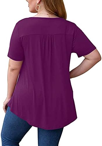 Camisa de trabalho feminina Mulheres curtas Blusa do pescoço diariamente as camisetas de compressão de top soltas