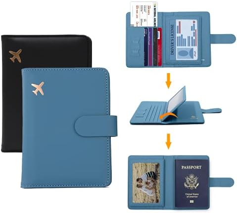 Melsbrinna Passport title, slots de cartão de passaporte, capa de passaporte fofo para mulheres/homens, carteira de viagem