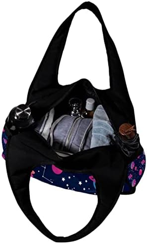 Galaxy Starry Navy Blue Pink Planet Travel Duffel Bag Sports Gym Bag Weekend Tote Saco de Tote para Mulheres
