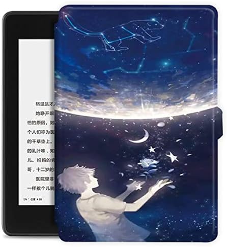 Kindle Case 10th Generation 2019 - Capa de couro PU durável e esbelta Fit 6 '' Kindle, Starry Sky