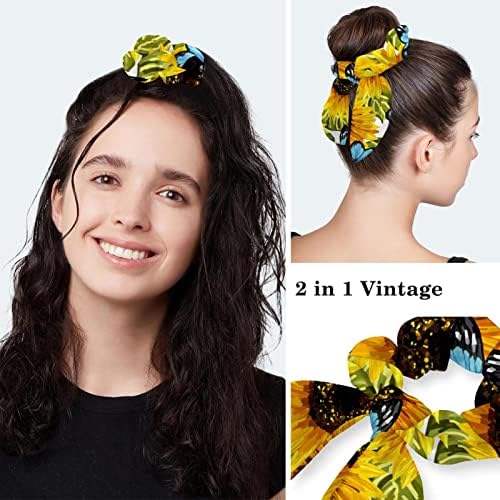 Borboletas e flores ajustáveis ​​Butterflies e Flowers Bouffant com botões Scrub Hat com cabelos arco arqueados
