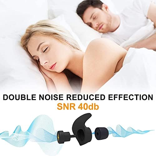Plugues de orelha para cancelamento de ruído de sono, 6 pares tampões para os ouvidos de silicone reutilizáveis, tampões