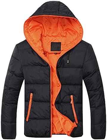 ADSSDQ Quasos de inverno Cool de casacos de homens com capuz com o bolso de manga cheia solar e grossa cor de cor sólida com