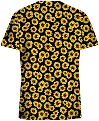 Blouses de verão feminino Prinha floral de manga curta V Neck soly Tops de camisetas confortáveis ​​e confortáveis ​​com