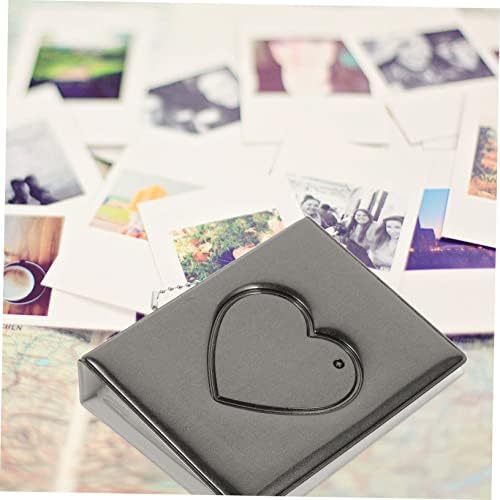 Bolsa de coração fofo 2pcs Bolés de coração Binder Mini Kids Holder Black Photocard Women Album Storage Photo com pequena pingente