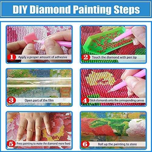 Kits de pintura de diamante de Moomoh Mandala para adultos, 5D Rhinestone Diamond Art Gem Painting, Flores DIY Round Diamond Painting Kit Arts Craft for Home Wall Decor 12x16inch