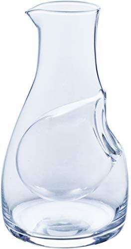 Toyo Sasaki Glass 61278 Cold Sake Carafe, 18,4 fl oz, variação da carra, grande, com bolso de gelo, feito no Japão