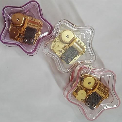 Caixa de música de plásticos acrílicos de corda criativa com movimento de placas de ouro no lago Swan, caixa musical de cinco pontos, rosa