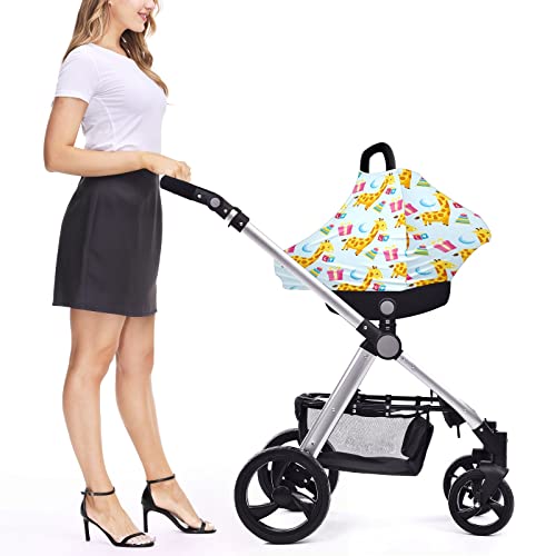 Capas de assento de carro para bebês Girações Giraffe Presente Bolo de lua Padrão Tampa de enfermagem Capa de carrinho