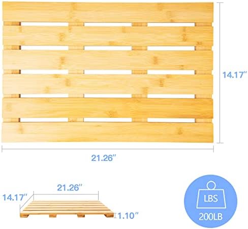 Tapa de banho de bambu de madeira tapete de chuveiro não deslizamento tapete de água Banheiro de banheiro tapete para externo