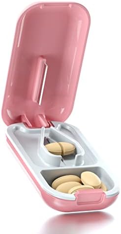 Cortador de comprimidos para comprimidos pequenos - cfmour o melhor divisor de comprimidos de tamanho múltiplo - divisor de comprimidos para comprimidos grandes ajustáveis ​​- comprimido cortado em 1/2, 1/4 com um mini -comprimido compartilhão organizador