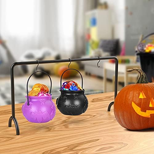 Toyanuo Halloween Decorações ao ar livre - Halloween Witches Caldron, 2pcs mini caldeirão de caldeirão de doces de chaleira preto