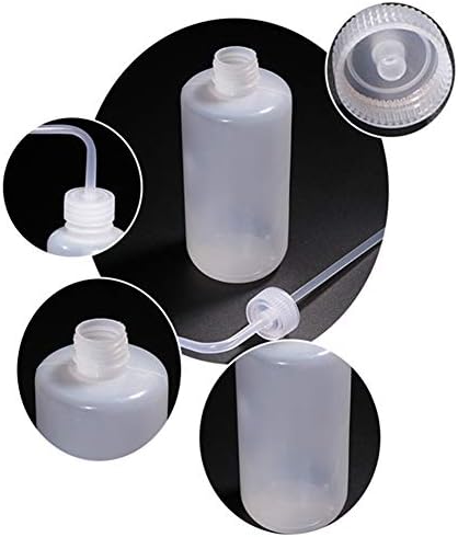 2 PCs 500ml 17,6 onças de plástico branco translúcido garrafas de lavagem de aperto com medição graduada em recipiente dobrado