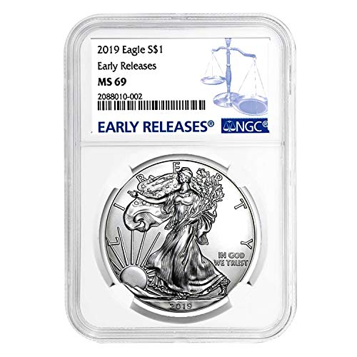 2019 American Silver Eagle Lançamento Early $ 1 MS-69 NGC