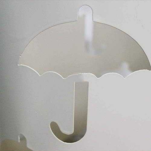 Guarda -chuva de muteiki fica de couro criativo, suporte de guarda -chuva de metal, com gancho e drenador para bengalas para decoração de escritório em casa