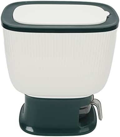 Distribuidor de arroz PLPLAAOO, recipiente de armazenamento de arroz com copo de arroz, armazenamento automático de recipiente de rebote automático de grande capacidade, prova de umidade, sem BPA, para grãos lanches de cereais e mais