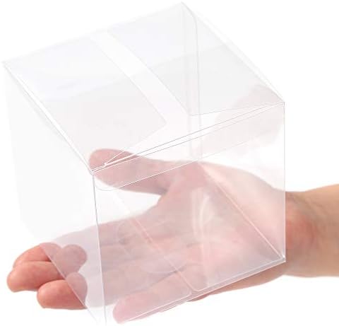 Ezek Clear Gift Boxes 4 x 4 x 4 Cubo de embalagem transparente para ornamentos presentes Acessórios de jóias Flores Favoras