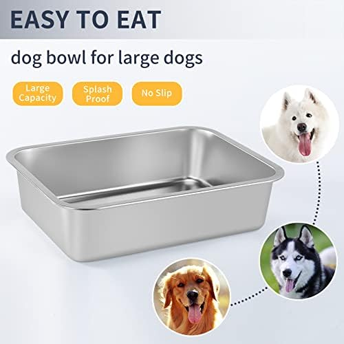 Tigelas de cachorro de aço inoxidável - tigela de água de cachorro de grande capacidade para cães de cão de metal para cães grandes e x -grande, uso interno e externo