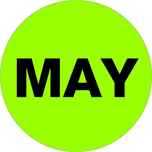 Navio agora fornece snndl6739 Fita lógica meses do ano rótulos, maio , 2 círculo, verde fluorescente