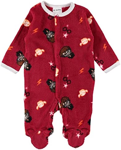 Pijama de lã de futebol de meninos de meninos Harry Potter - Pijama de pm pijama com pés de bebê Presentes para bebês para bebês