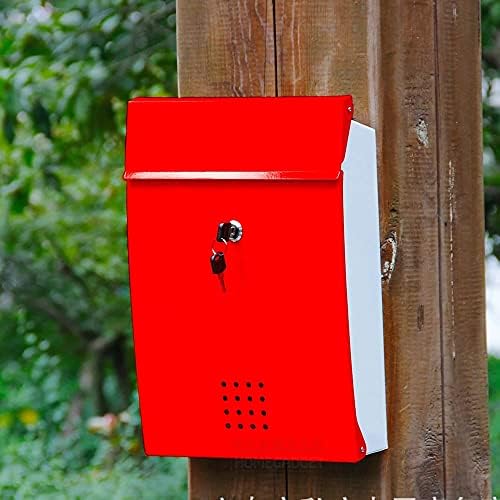 Caixa de correio de metal montada na parede MJWDP caixa de pó com chaves caixa de armazenamento ao ar livre anti-rust