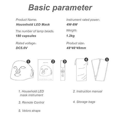 Sistiti LED Máscara Face Máscara Terapia, Tratamento da luz vermelha para face, máscara de terapia leve, 11 máscaras de cuidados com a pele facial de terapia de luz LED, pele profunda, redução de rugas, acne, para os olhos